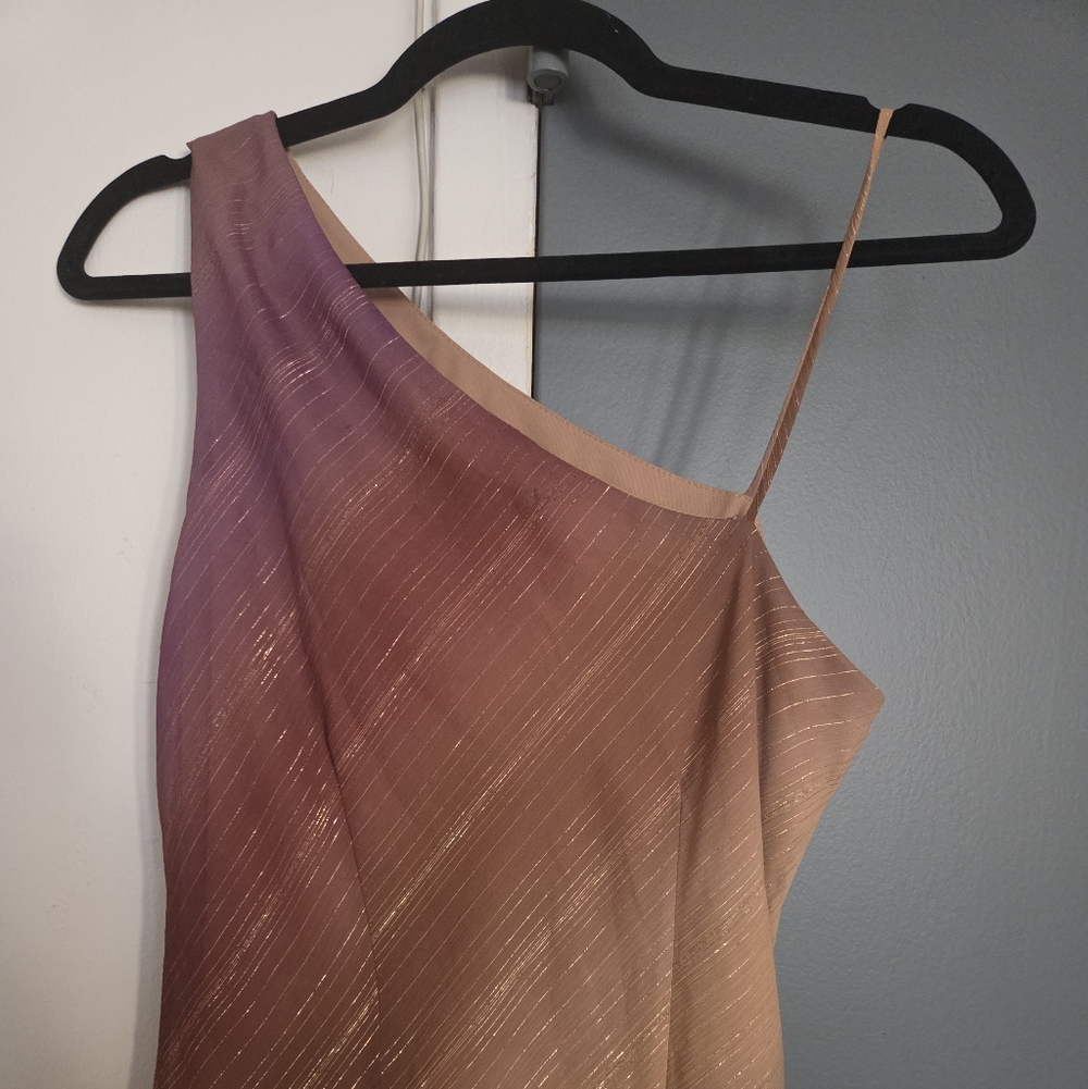 Elegant One Shoulder with Strap Ombre Dress